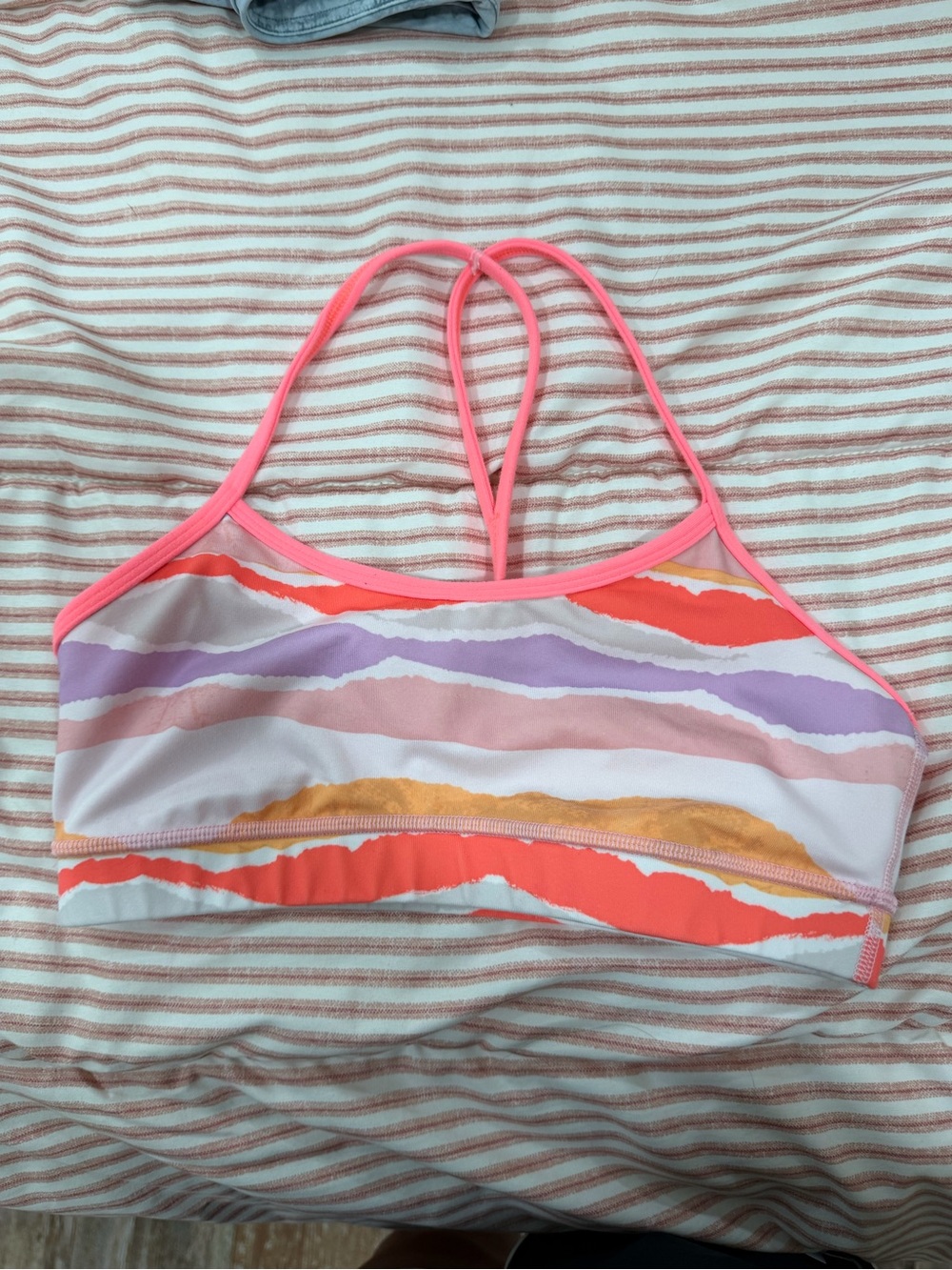 lululemon athletica Coral Multi-Stripe Swim Top